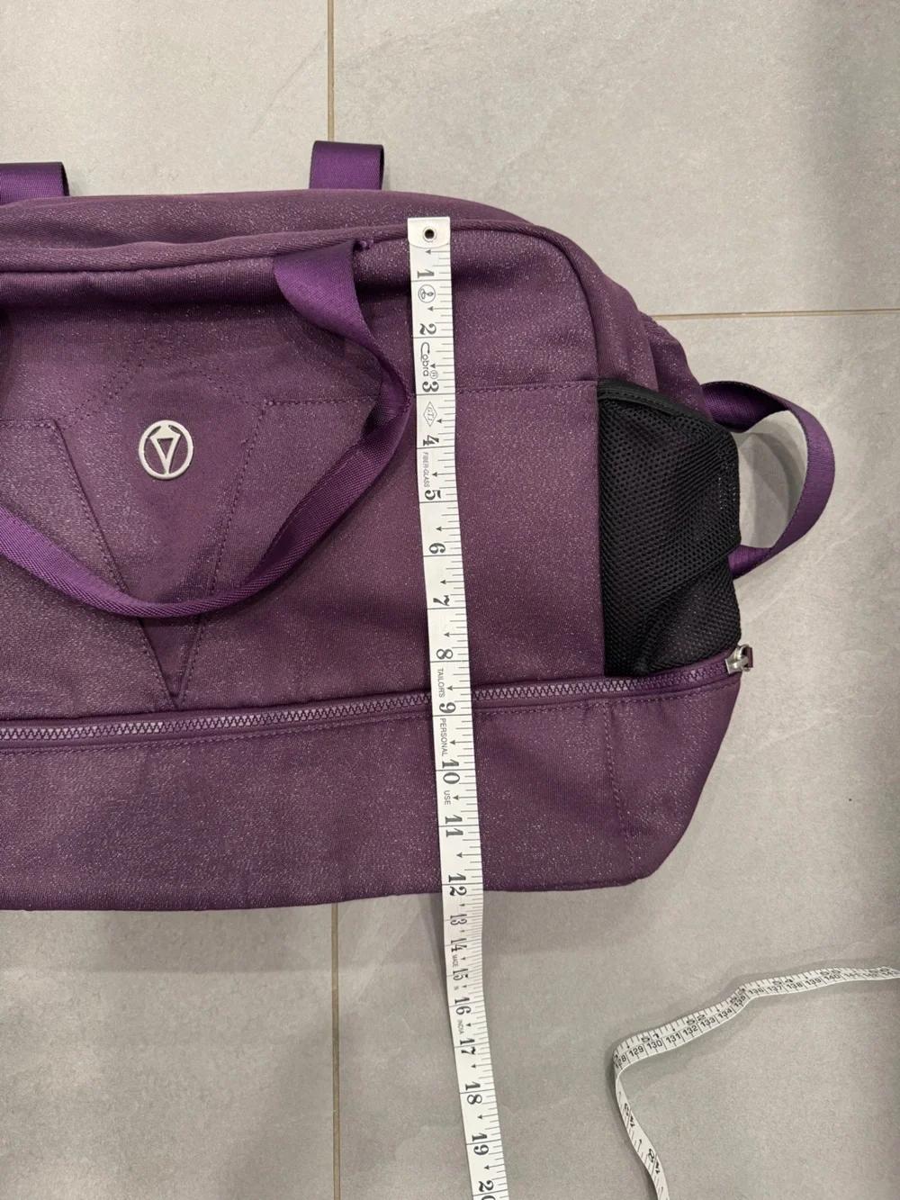 Ivivva Purple Sparkle Travel Duffel Bag with Dual Handles